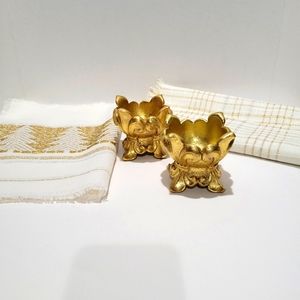 Department 56 gold accents  tealite Votive Candle holder  placemats bundle